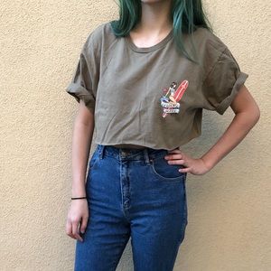 vintage catalina island pin up girl crop top